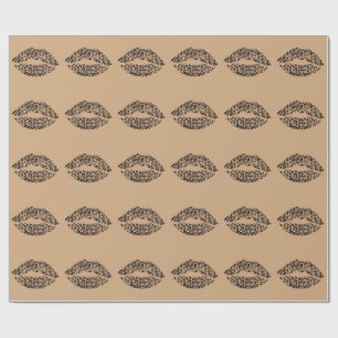 Papel De Regalo Almohada con Estampado de Labios de Leopardo Gla