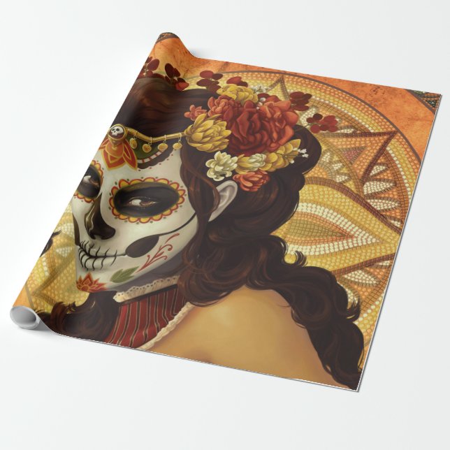 Papel De Regalo Almohada de Dia De Los Muertos (Desenrollado)