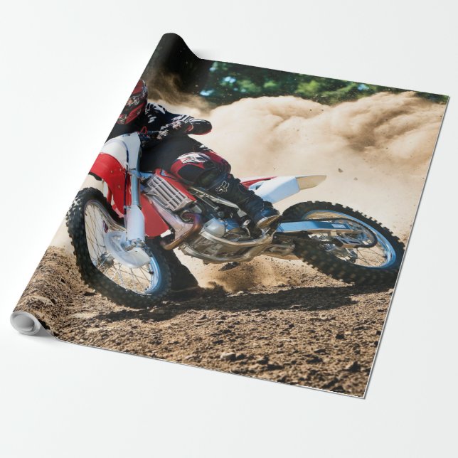 Papel De Regalo almohada de lanzamiento de motocross (Desenrollado)