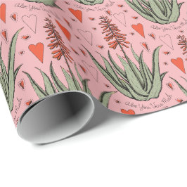 Papel De Regalo Aloe Rosa Vera Mucho Naranja Aloe Planta & Heart