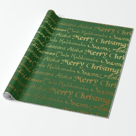 Papel De Regalo Aloha Emerald Green Gold