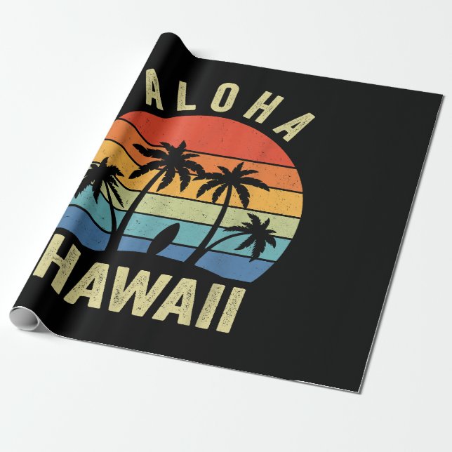 Papel De Regalo Aloha Hawaii Hawaii Isla Shirt Palm Beach Surf (Desenrollado)