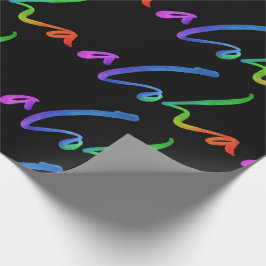 Papel De Regalo Aloha - Leer tropical negro - Hawaii Hawai'i