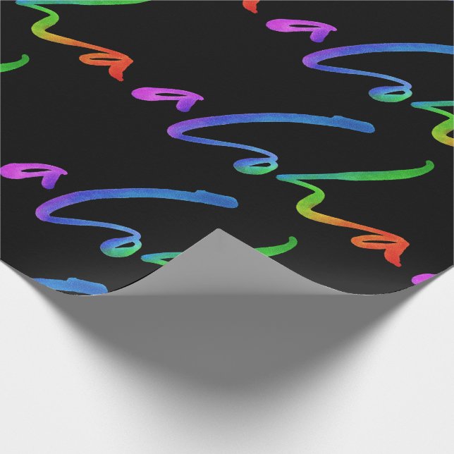 Papel De Regalo Aloha - Leer tropical negro - Hawaii Hawai'i (Esquina)