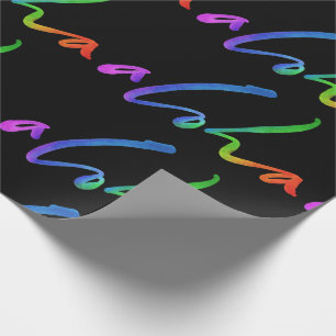 Papel De Regalo Aloha - Letra tropical negra - Hawai hawai