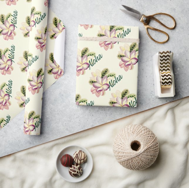 Papel De Regalo Aloha Plumeria (Artesanía)