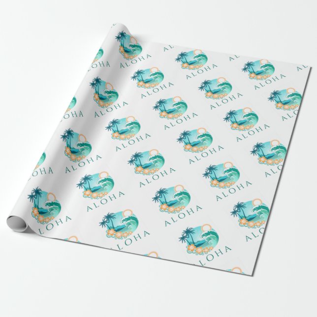Papel De Regalo Aloha Tropical (Desenrollado)