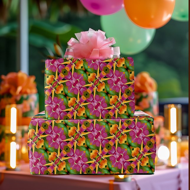 Papel De Regalo Aloha Tropical Hawai Floral Bohemiana (Hawaiian Floral Bohemian Wrapping Paper)