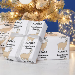 Papel De Regalo Alpaca Quiero Un Poco De Espacio Alpaca Divertido
