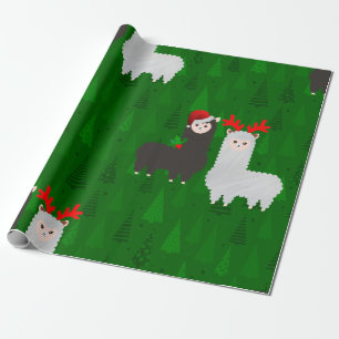 Papel De Regalo alpacas, reno de Navidad