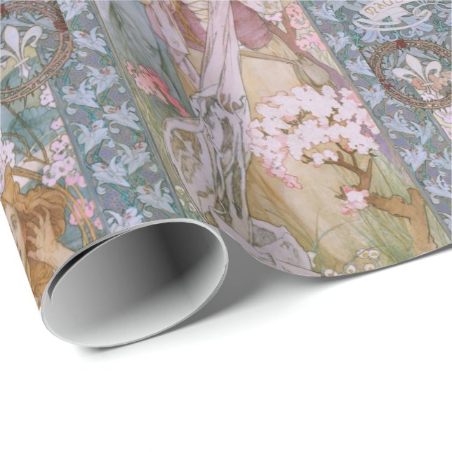 Papel De Regalo Alphonse Maria Mucha – White Star Jugendstil Art (Esquina del rollo)
