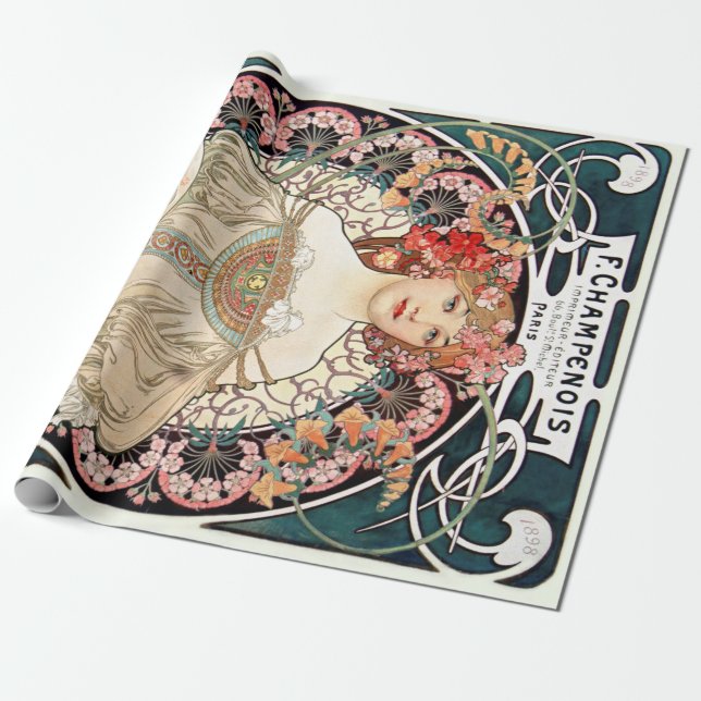 Papel De Regalo Alphonse Mucha (Desenrollado)