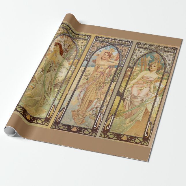 Papel De Regalo Alphonse Mucha - Maestro Art Nouveau (Desenrollado)