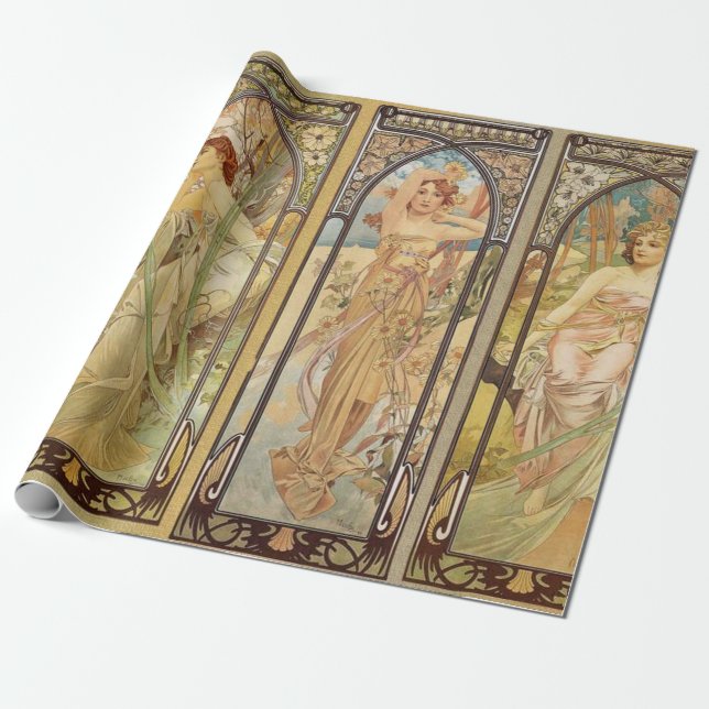Papel De Regalo Alphonse Mucha - Maestro Art Nouveau (Desenrollado)