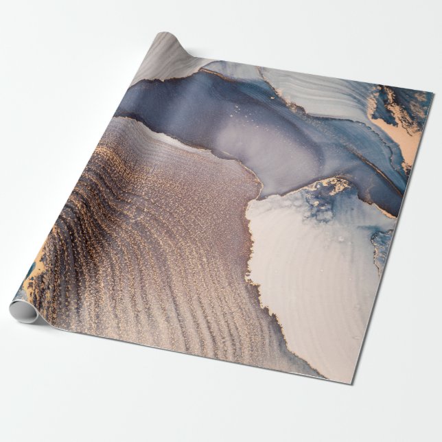 Papel De Regalo Alta resolución. Pintura de arte fluido abstracto  (Desenrollado)