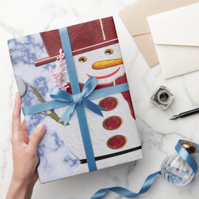 Papel De Regalo Alto Cheerful Snowman (Regalar)