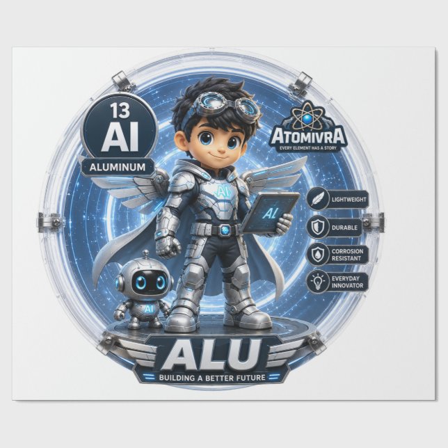 Papel De Regalo Aluminio  ATOMIVRA (Superficie plana)