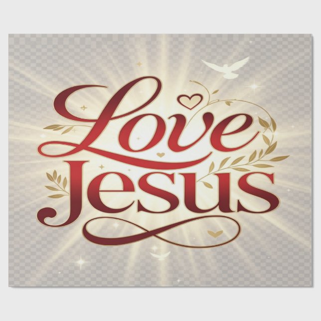 Papel De Regalo Ama a Jesús (Superficie plana)