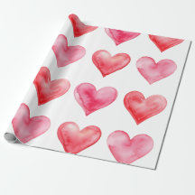 Ama el patrón de corazones de acuarela rosados y r