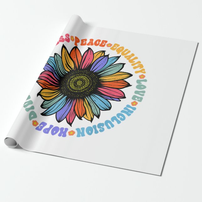 Papel De Regalo Amabilidad Paz Igualdad Amor Esperanza Diversidad  (Desenrollado)