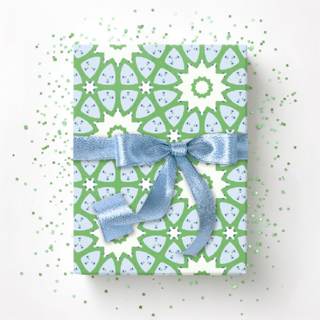 Papel De Regalo Amal Star Lattice in Slate and Green (Subido por el creador)