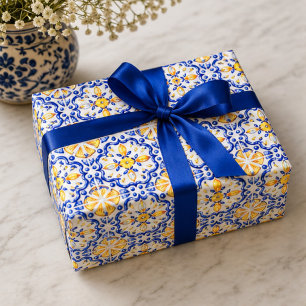 Papel De Regalo Amalfi Lemon Citrus Watercolor Mediterranean 