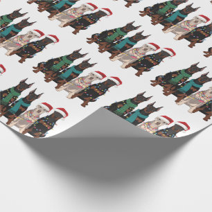 Papel De Regalo Amante de Doberman en Navidad Perro Mamá Fiesta 