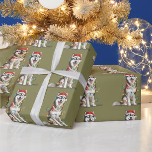 Papel De Regalo Amante de Husky Navidad Siberiano Xmas Perro Mamá