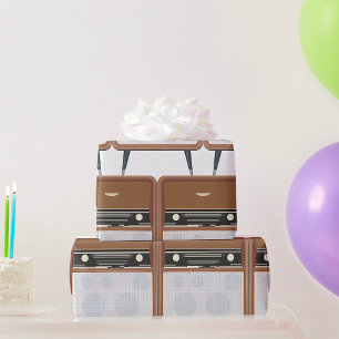 Papel De Regalo Amante de la Música Retro Radio Vintage de Mediano