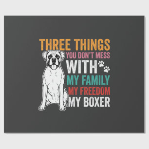Papel De Regalo Amante de Perros de la Familia Boxer Libertad