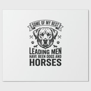 Papel De Regalo Amante de perros y caballos diseño vintage para ho