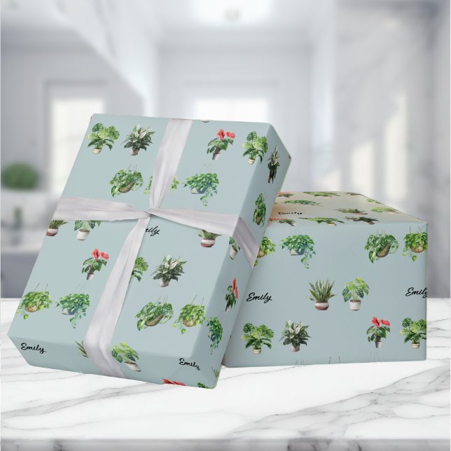 Papel De Regalo Amante de planta de nombre personalizado de corte (Subido por el creador)