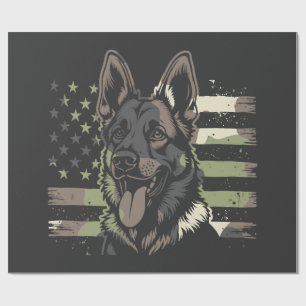 Papel De Regalo Amante del perro pastor alemán bandera estadounide