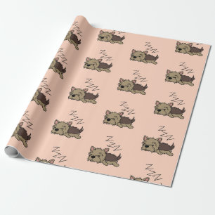 Papel De Regalo Amante del perro Terrier de Yorkshire durmiendo ZZ