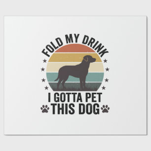 Papel De Regalo Amante Divertido de Perros Vintage Dobla Mi Bebida
