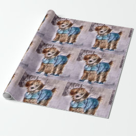 Papel De Regalo Amantes de Caniches Navidad