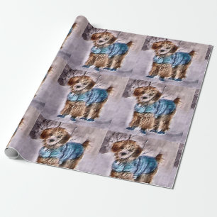 Papel De Regalo Amantes de Caniches Navidad