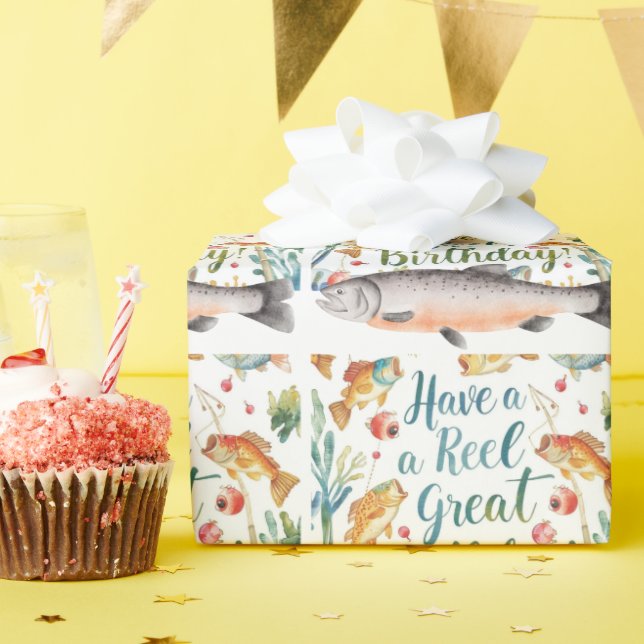 Papel De Regalo Amantes de la pesca Tema del cumpleaños (Fiesta de cumpleaños )