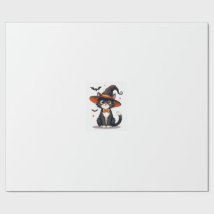 Papel De Regalo Amantes de los Gatos Brujas Sombrero en Gato Esmoq