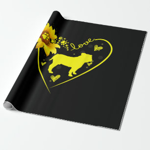 Papel De Regalo Amantes del bulldog   Amar al Bulldog Sunflower Do