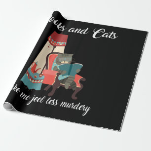 Papel De Regalo Amantes del gato Libros Y Gatos Me Hacen Sentir A
