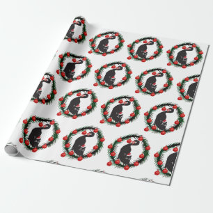 Papel De Regalo Amantes del gato navideño