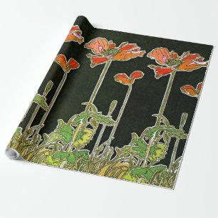 Papel De Regalo Amapolas 1901 de Nouveau del arte