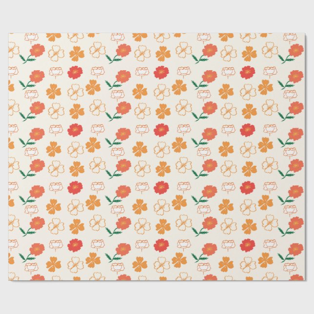 Papel De Regalo Amapolas doradas (Superficie plana)