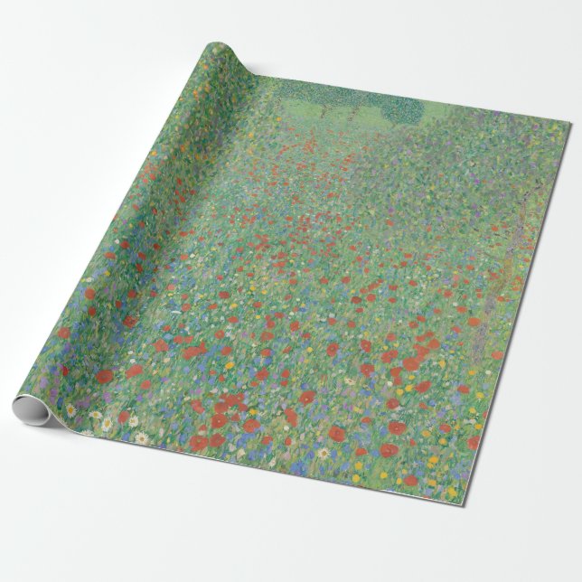 Papel De Regalo Amapolas en flor - Gustav Klimt (Desenrollado)