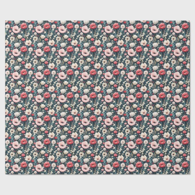 Papel De Regalo Amapolas Rosadas Lindas (Costura)