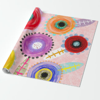 Papel De Regalo Amapolas rosas