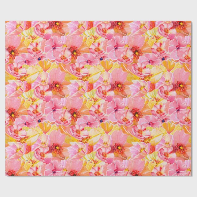 Papel de regalo Amapolas sobre Amapolas (Superficie plana)