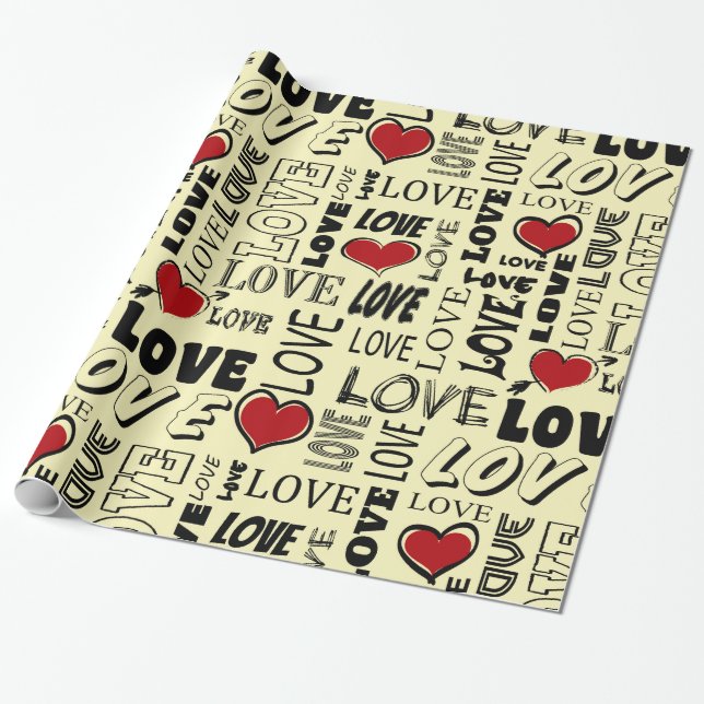 Papel De Regalo Amar (Desenrollado)