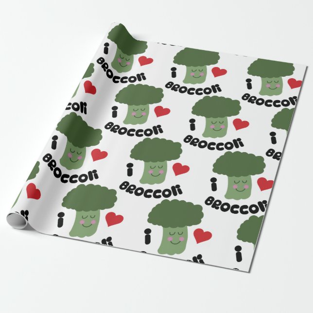 Papel De Regalo Amar a Broccoli (Desenrollado)